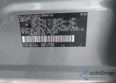 2008 Toyota Rav4 из США, поврежденный, VIN JTMBD33V185198656